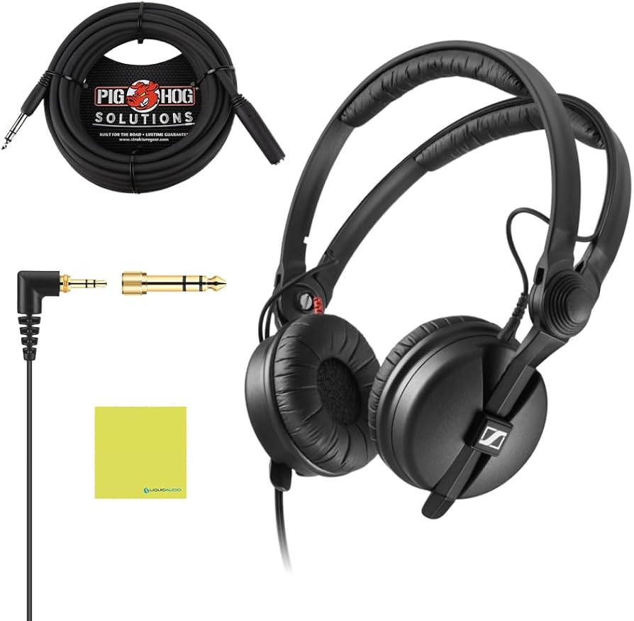 Amazon.com: Sennheiser HD25 Plus On Ear Headphones, Black Bundle