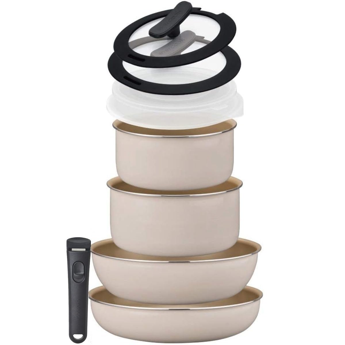 Amazon.co.jp: エバークック フライパンセット 9点セット 着脱式 IH