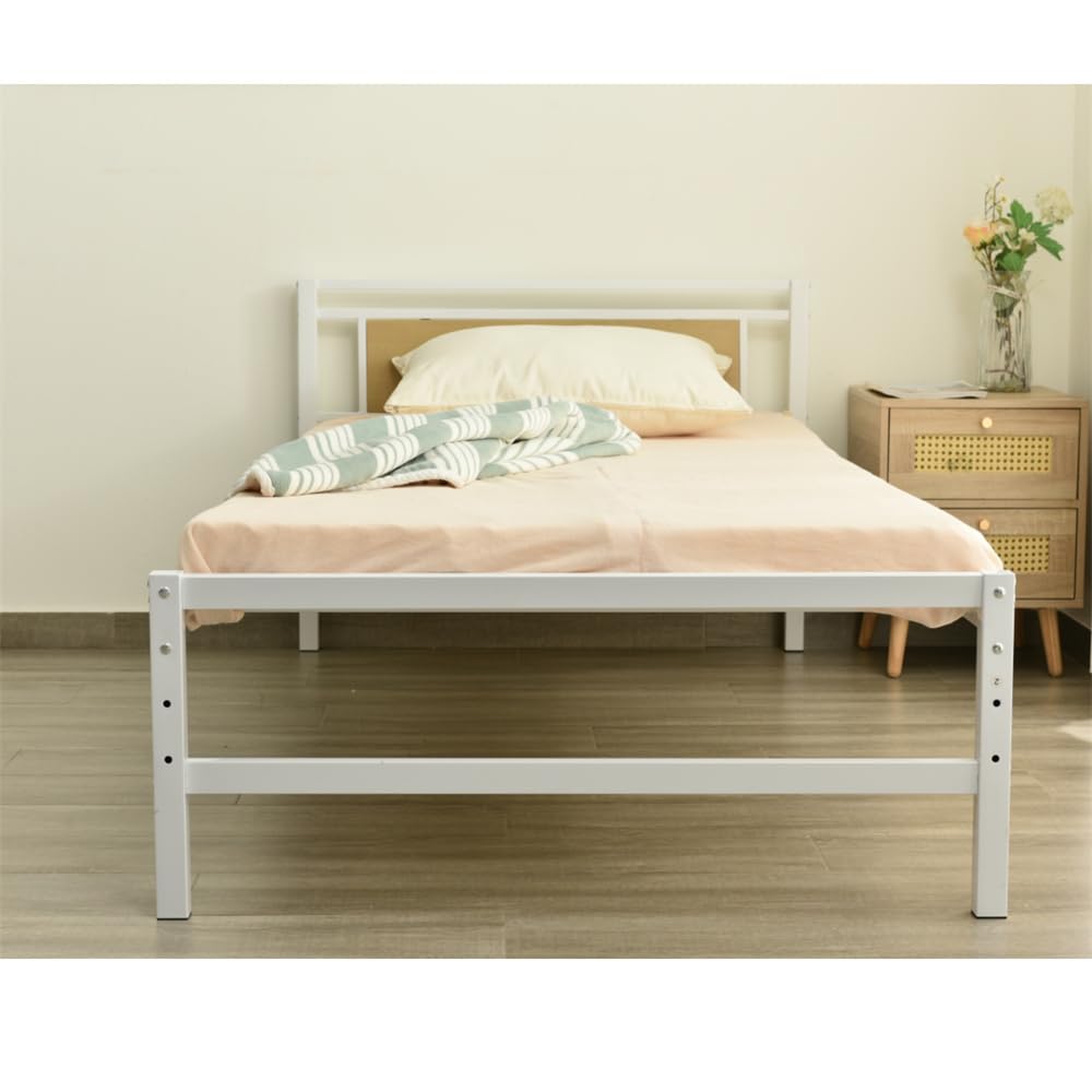 Amazon｜パイプベッド シングル ベッド 宮 三段階高さ調整可 スチール