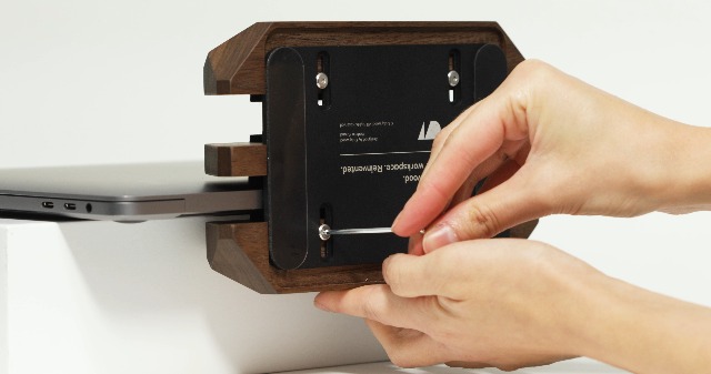 Oakywood Dual Laptop Vertical Stand, Natural Wood, Adjustable Dock