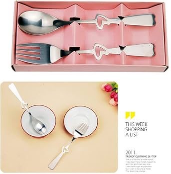 Amazon.com: OSALADI Heart-Shaped Handle Spoon and Fork Set