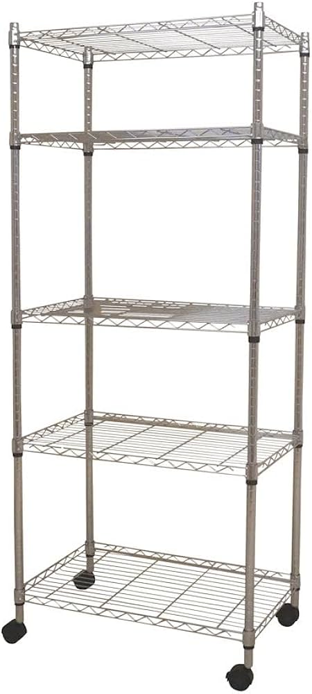 Amazon｜スチールラック 5段 幅75 奥行き45 高さ180cm キャスター付き