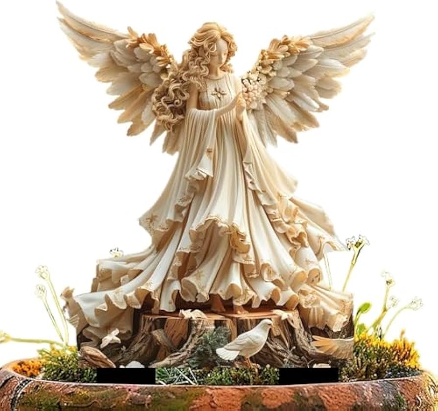 天使の像 レジン製 約52cm クリーム色 天使の像 レジン製 約52cm
