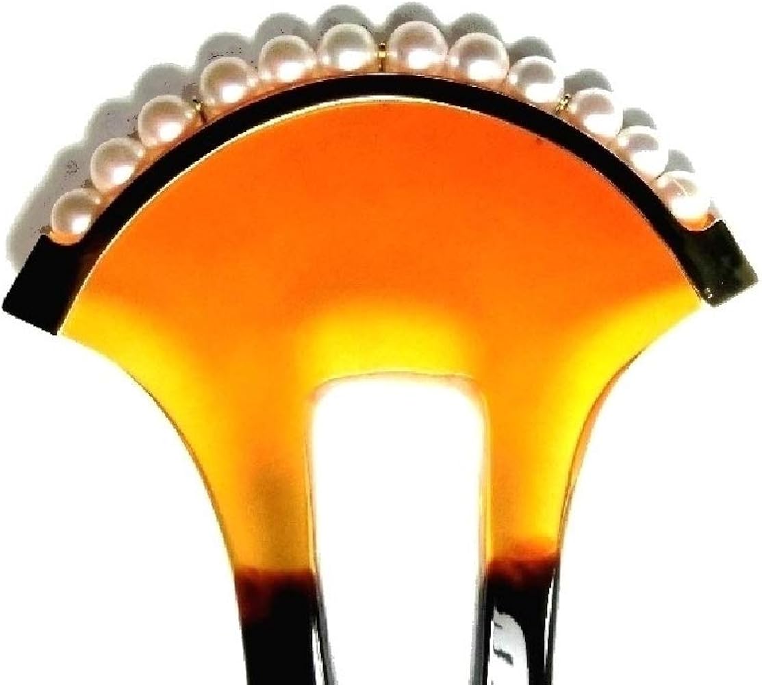 Amazon | 【創業明治七年べっ甲の菊池 】本べっ甲 白甲 あこや本真珠付