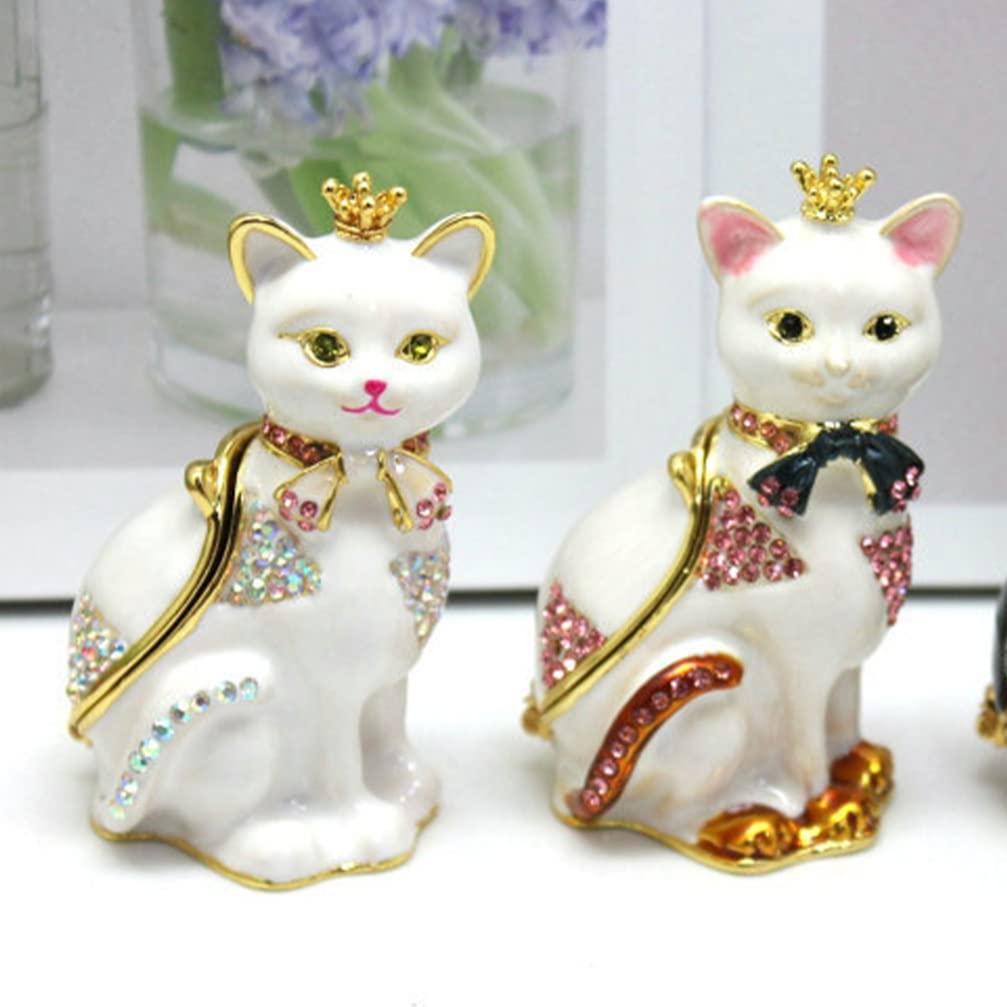 エナメル ジュエリーボックス 装飾 小物入れ 猫ちゃん 5点セット