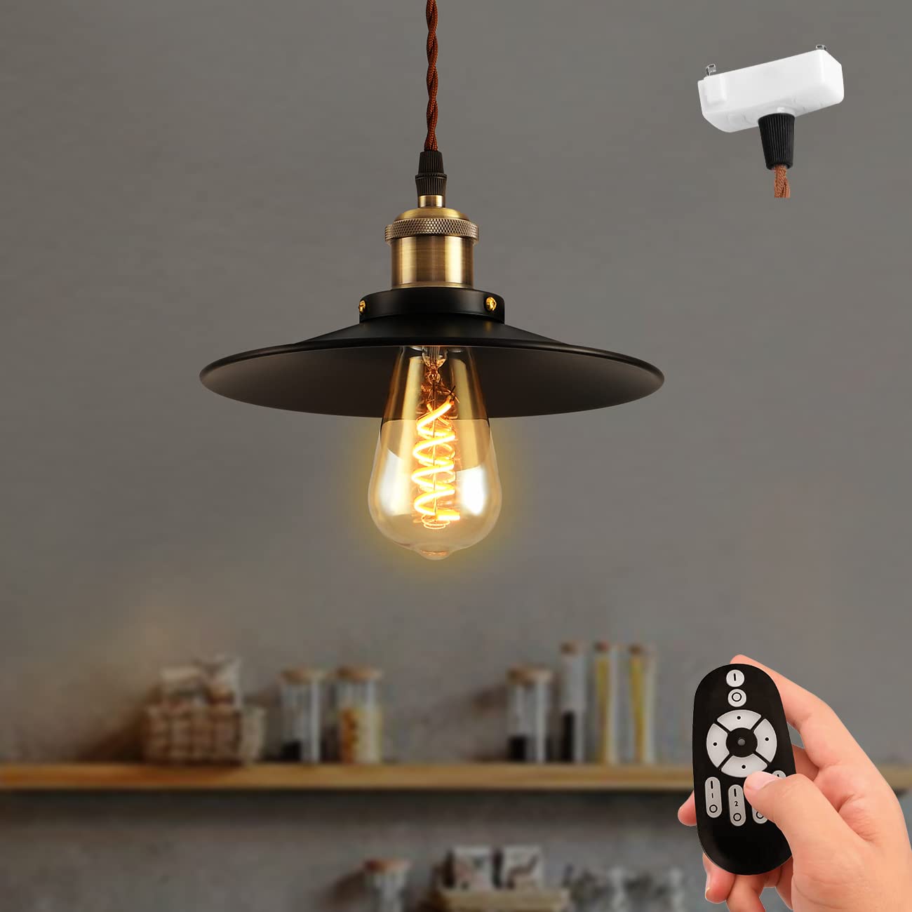 Amazon.co.jp : ANWIO ペンダントライト 引掛シーリング式 直径22cm