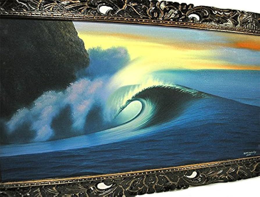 Amazon.co.jp: バリアート絵画 LL 横 『Big Wave in Sunset』 Windy