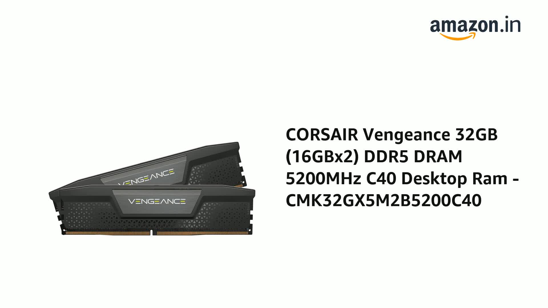 Amazon.in: Buy CORSAIR Vengeance 32GB (16GBx2) DDR5 DRAM 5200MHz