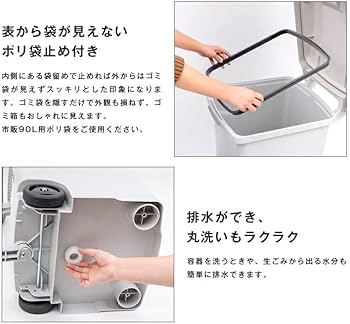 Amazon.co.jp: アスベル SPハンドル付ダストボックス90L 2輪キャスター