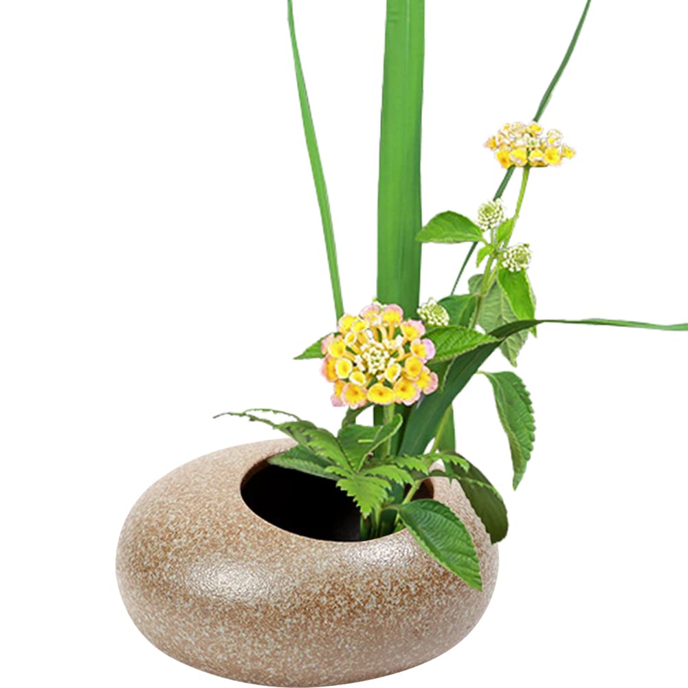 Amazon.co.jp: YUYAKESHI 花器 華道 生け花用 水盤 花瓶 陶器 挿花