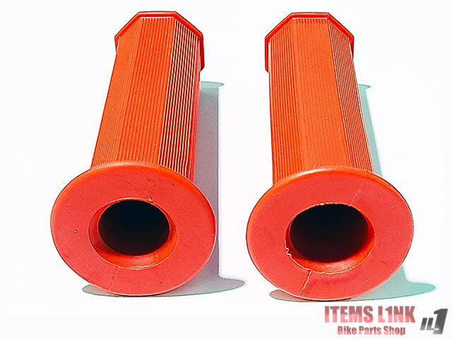 Amazon | LK2-4RD 赤 バイク 八角 グリップ ハンドル バーエンド 非