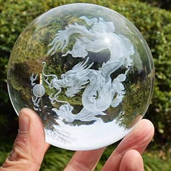 Amazon.co.jp: PARTISAN 台座付き 水晶 ドラゴン 風水 龍 竜 水晶玉