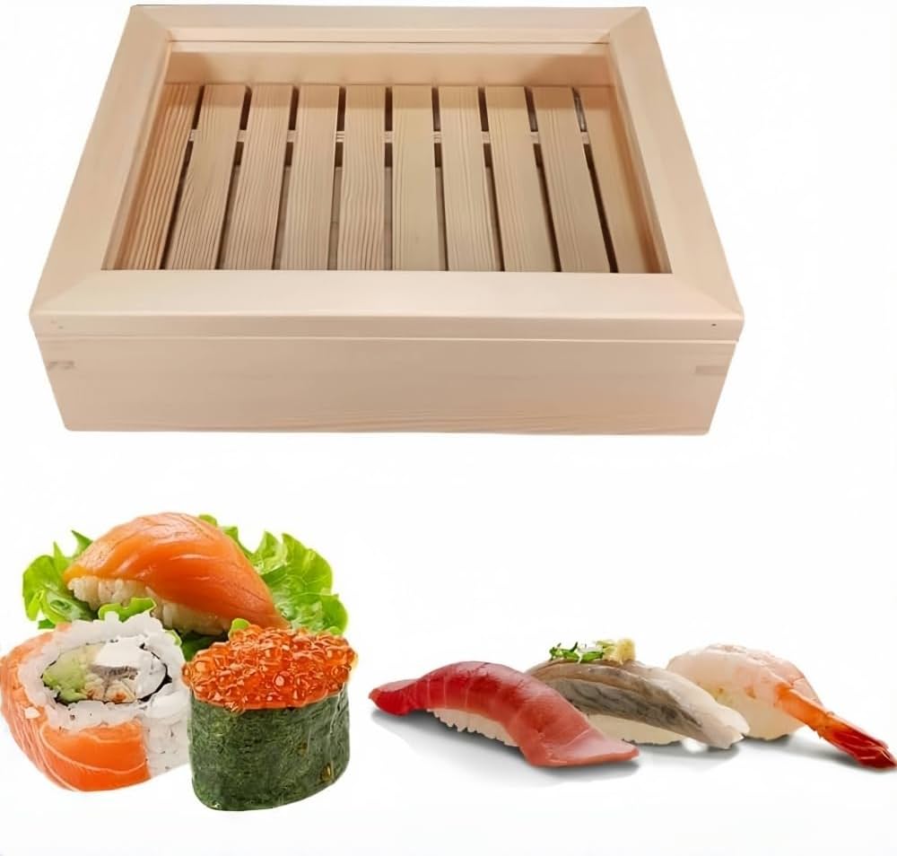 Amazon.co.jp: Flixxa 寿司ネタケース 大 ネタ箱 目皿 寿司ネタ入れ