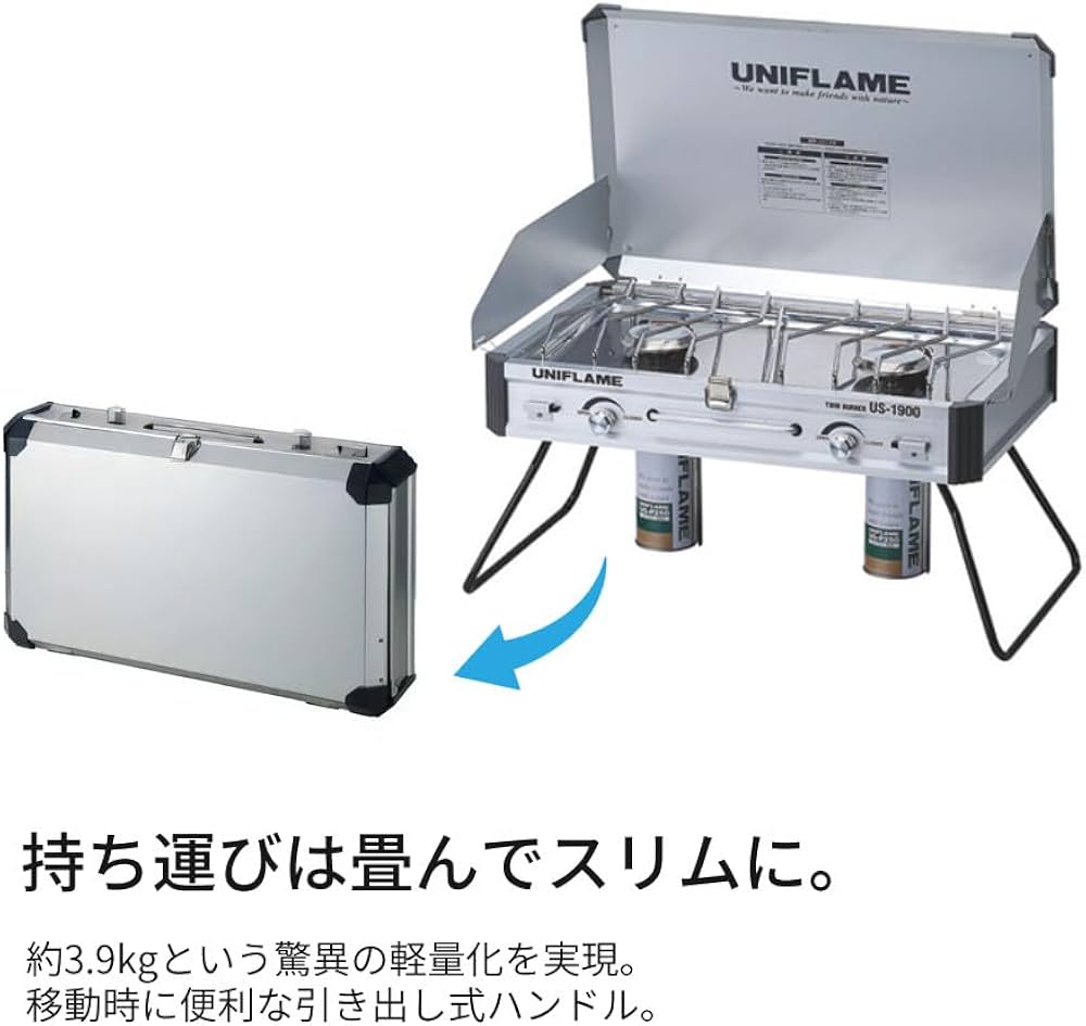 Amazon.co.jp: UNIFLAME US-1900 Twin Burner & 3 UG-P250 Premium Gas