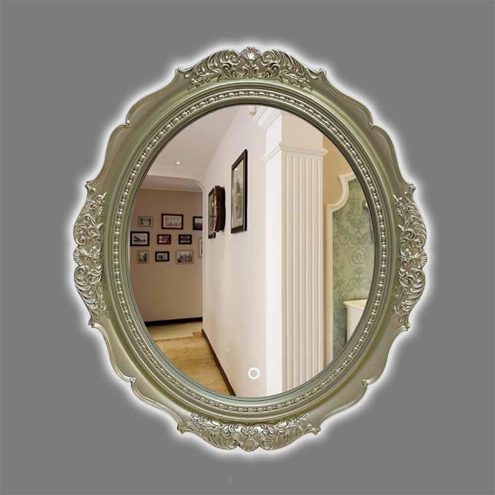 Amazon.co.jp: ZYBOWAYL ライト付き浴室化粧鏡 楕円形バロックウォール