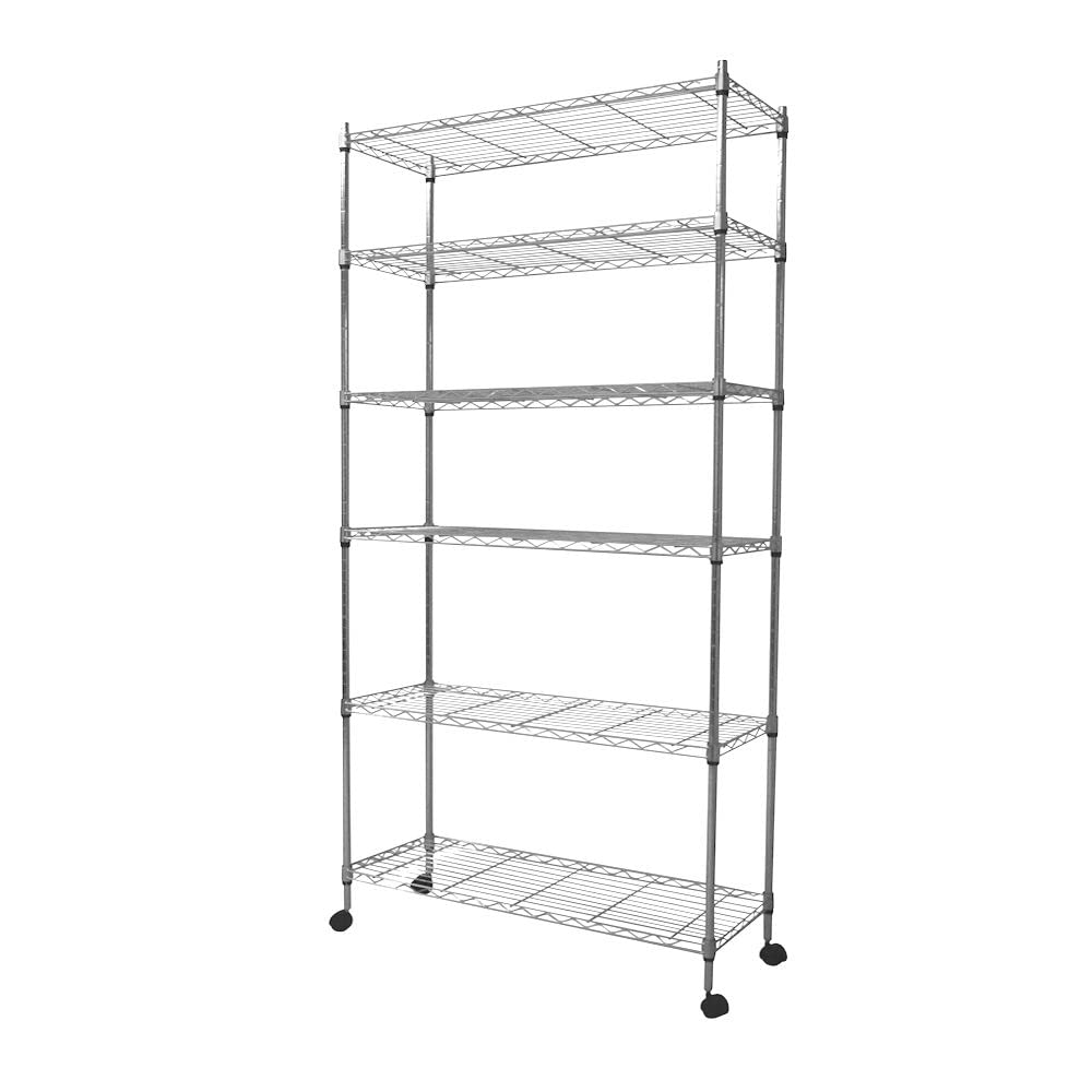 Amazon｜スチールラック 6段 幅90 奥行き35 高さ180cm キャスター付き