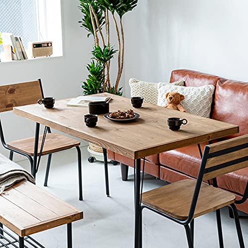 Amazon｜テーブル ダイニング 天然木 無垢 パイン材 木製 スチール 机