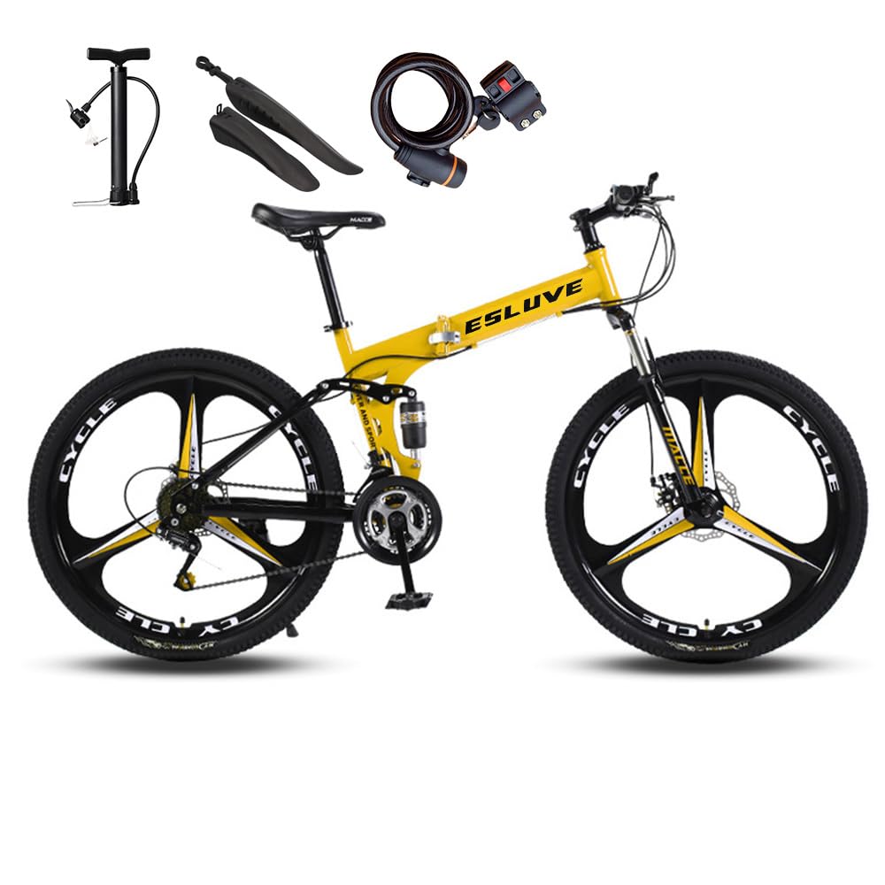 Amazon | Esluve マウンテンバイク 26インチ 21段変速 折りたたみ