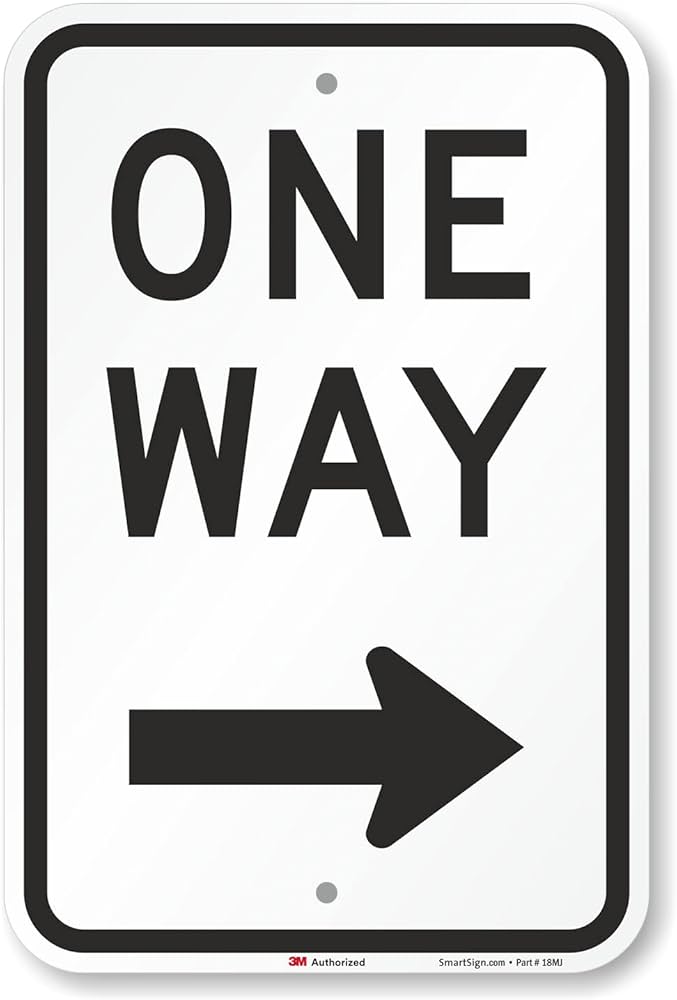 Amazon.co.jp: SmartSign ワンウェイサイン 右矢印付き 18x12 3M