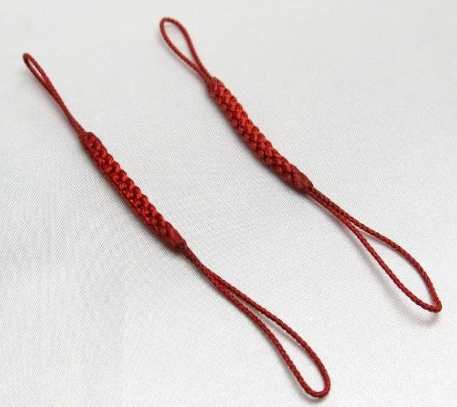 Amazon.co.jp: 国産 根付紐（赤） 10本セット ストラップ 手芸紐