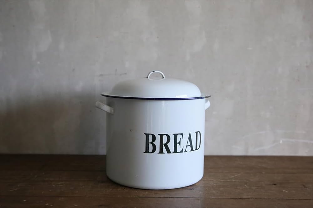 英国アンティーク琺瑯製ブレッド缶/ホーローキャニスター/米びつ(83