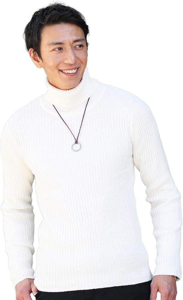 Amazon | [MENZ-STYLE] タートルネック メンズ ニット セーター 綿