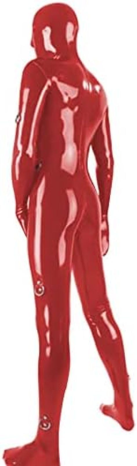 Amazon.co.jp: ラテックスラバースーツ全身赤タイツボディスーツ