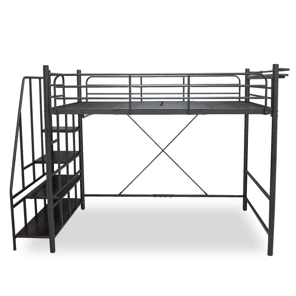 Amazon｜ロフトベッド 階段 付き セミダブル ベッド フレームのみ