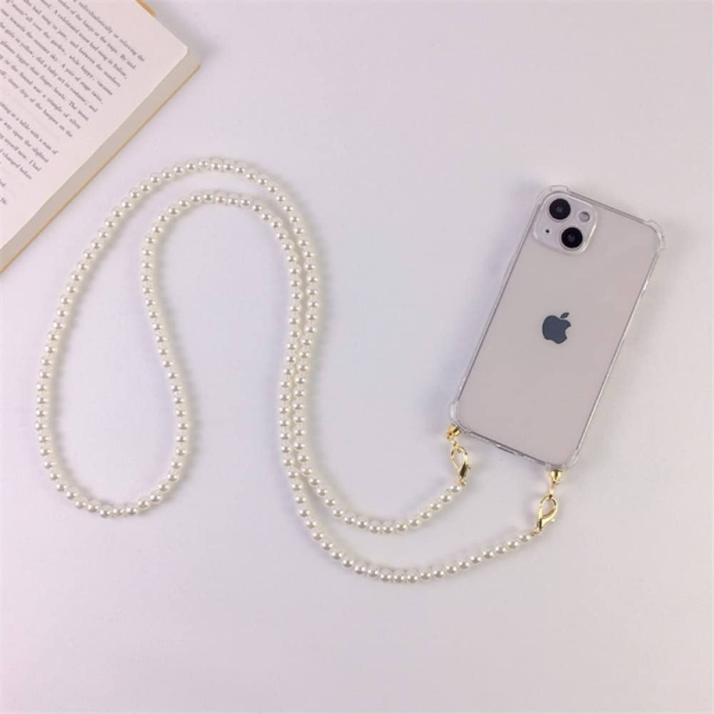 Luxury Crossbody Lanyard Necklace Pearl Chain Phone case for