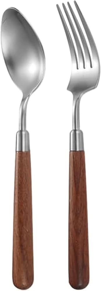 Amazon｜銀食器セット木製ハンドルカトラリーセット 304 ステンレス鋼