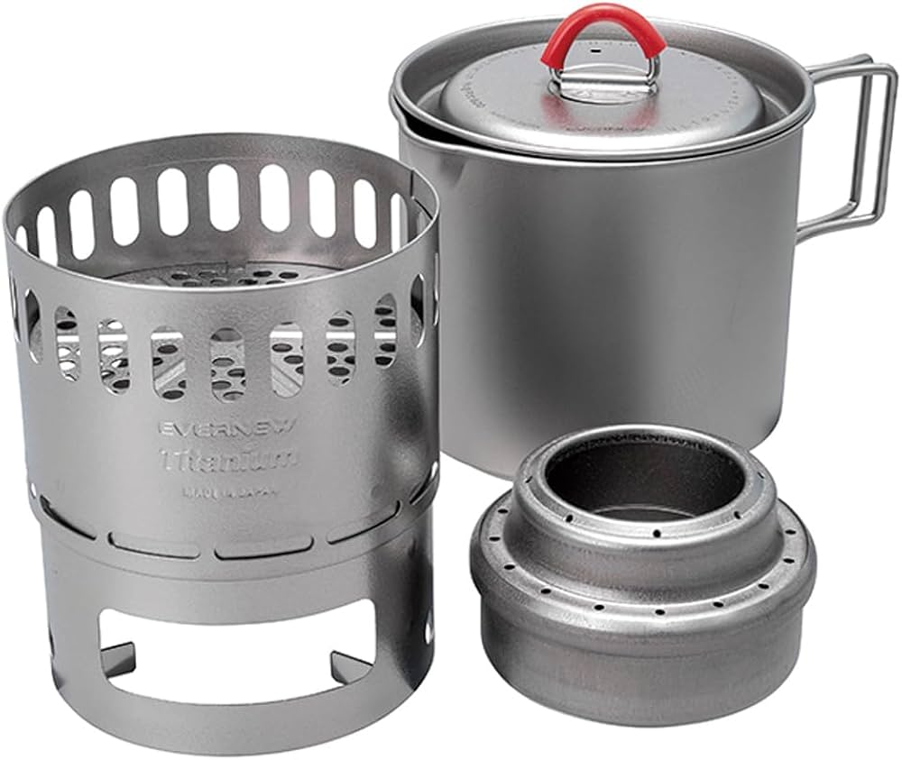 Amazon.com: Evernew Titanium Lightweight Camping Mug Pot Stove Set