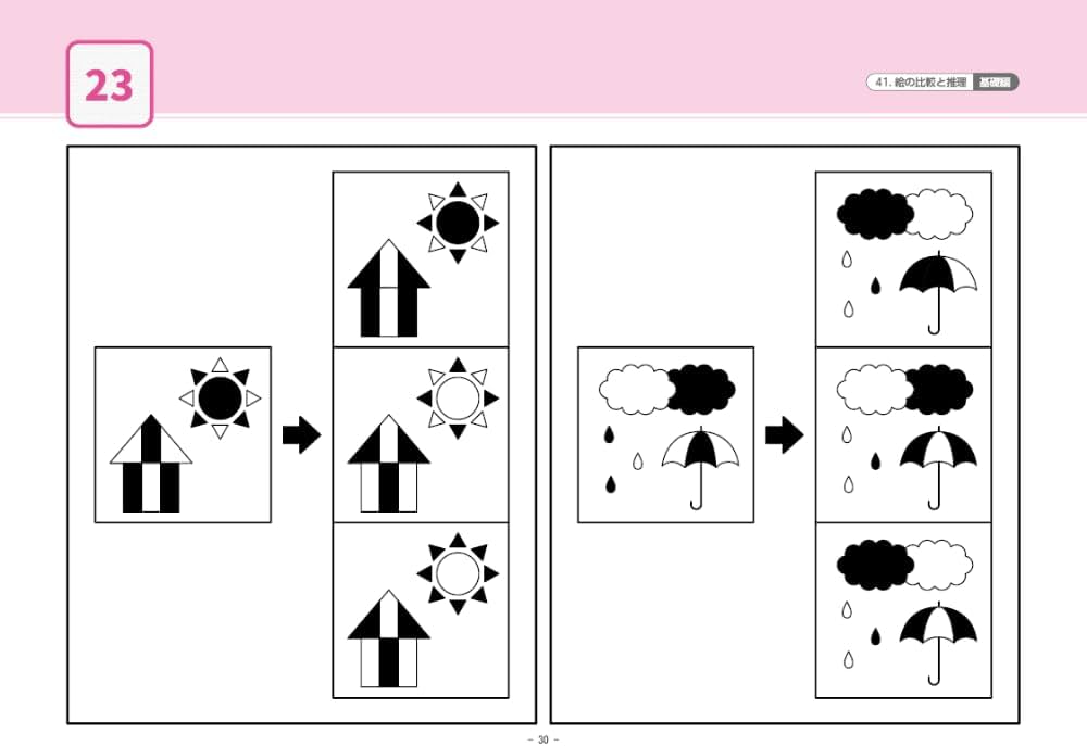 41 単元別ばっちりくんドリル 絵の比較と推理(基礎編) | 理英会出版