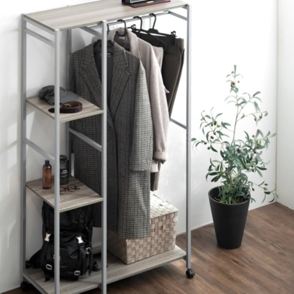Amazon｜ハンガーラック 幅90 キャスター付 クローゼット コート