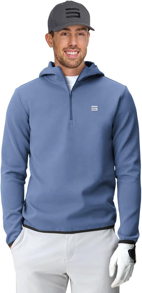 Three Sixty Six Men's Therma Quarter Zip Hoodie Pullover - 1/4 Zip