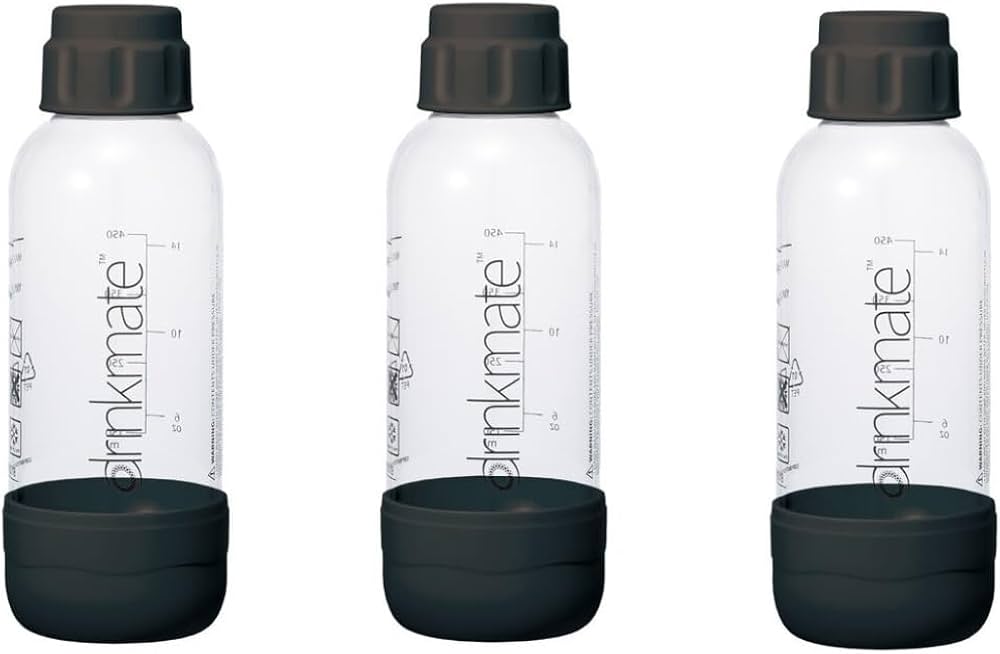 Amazon.co.jp: ドリンクメイト 専用ボトル Sサイズ 3本セット 黒 450ml