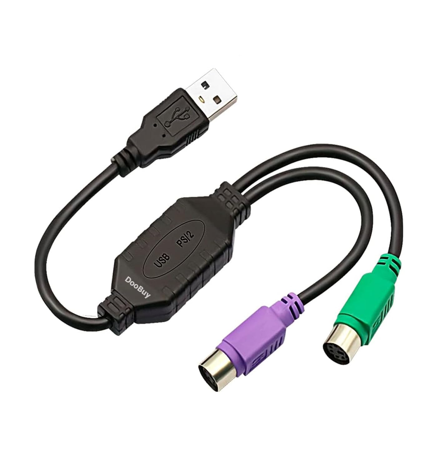 DooBuy PS2 to USB Cable Adapter, PS/2 Female to USB Male Converter
