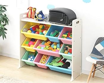 Amazon.co.jp: おもちゃ 収納 ラック 棚 収納 天板付き 幅86 トイ