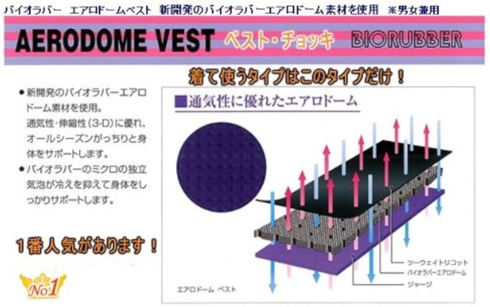 Amazon.co.jp: バイオラバー エアロドームベスト【Sサイズ】(2mm厚