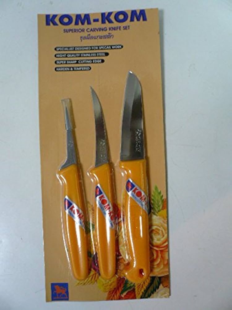Amazon | KOM-KOM カービングナイフ カービング 3点セット タイ料理