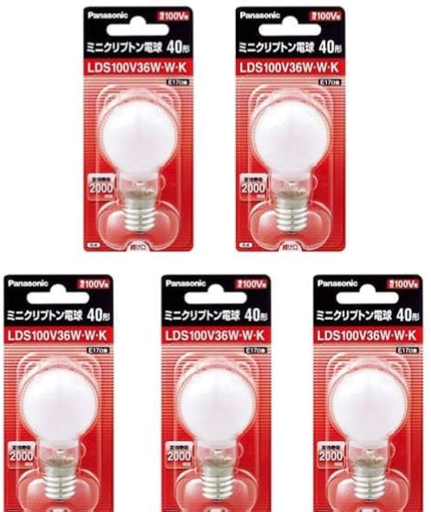 Amazon.co.jp: パナソニック 5個セット ミニクリプトン電球 100V 40W形