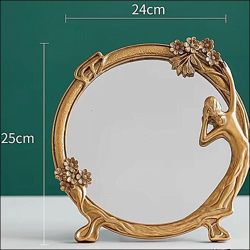 Amazon.co.jp: ロココ調 卓上ミラー 卓上鏡デスクミラー アール