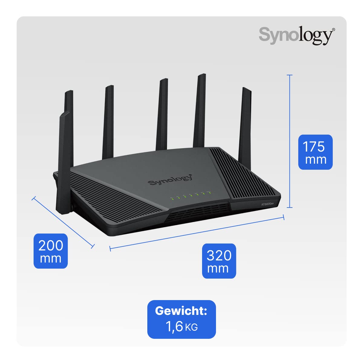 Synology RT6600AX - Wireless Router 4-Port Switch - 1GbE, 2.5GbE