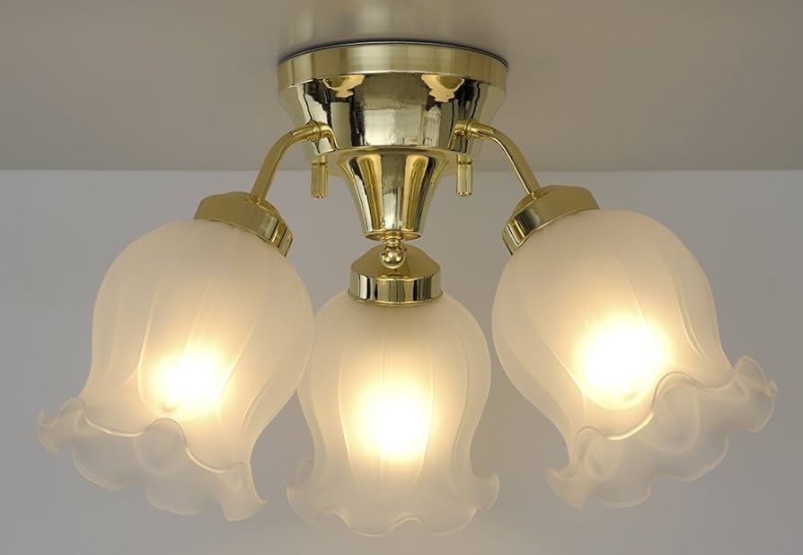 Amazon | キシマ クラシック シーリングライト Gold 3灯 GEM-6882