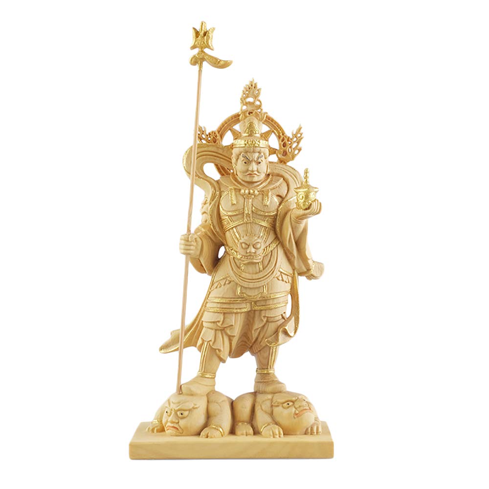 Amazon｜繁樓藝雕 仏像 毘沙門天 多聞天 フィギュア 七福神 木彫り