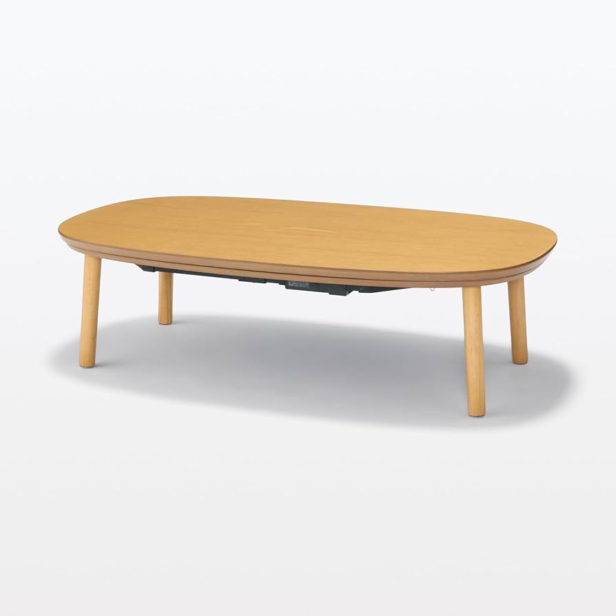 Amazon | 無印良品 楕円こたつ ナチュラル 幅130×奥行75×高さ37cm MJ