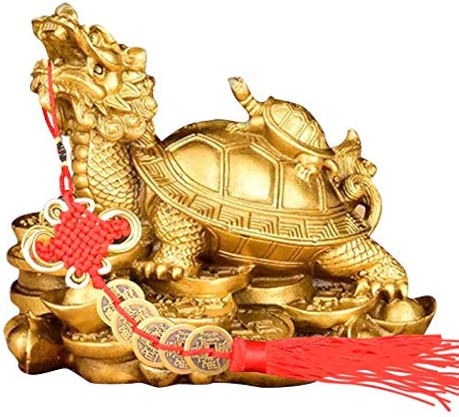 Amazon.co.jp: 龍亀 ロングイ 親子 五帝銭が付け 銅製 真鍮 風水 風水