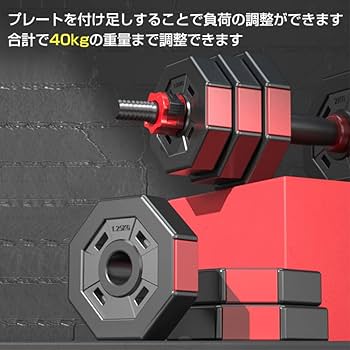 Amazon | Kaitou ダンベル 40kg セット バーベル 可変式 2個セット