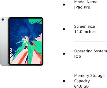 Amazon.com : Apple iPad Pro 2018 (11-inch, Wi-Fi + Cellular, 64GB