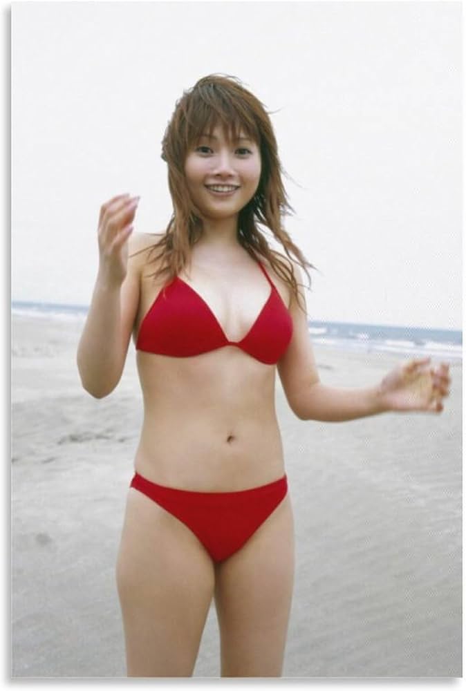 Amazon.co.jp: 安倍なつみ写真ビキニ絵画ポスター プリント キャンバス