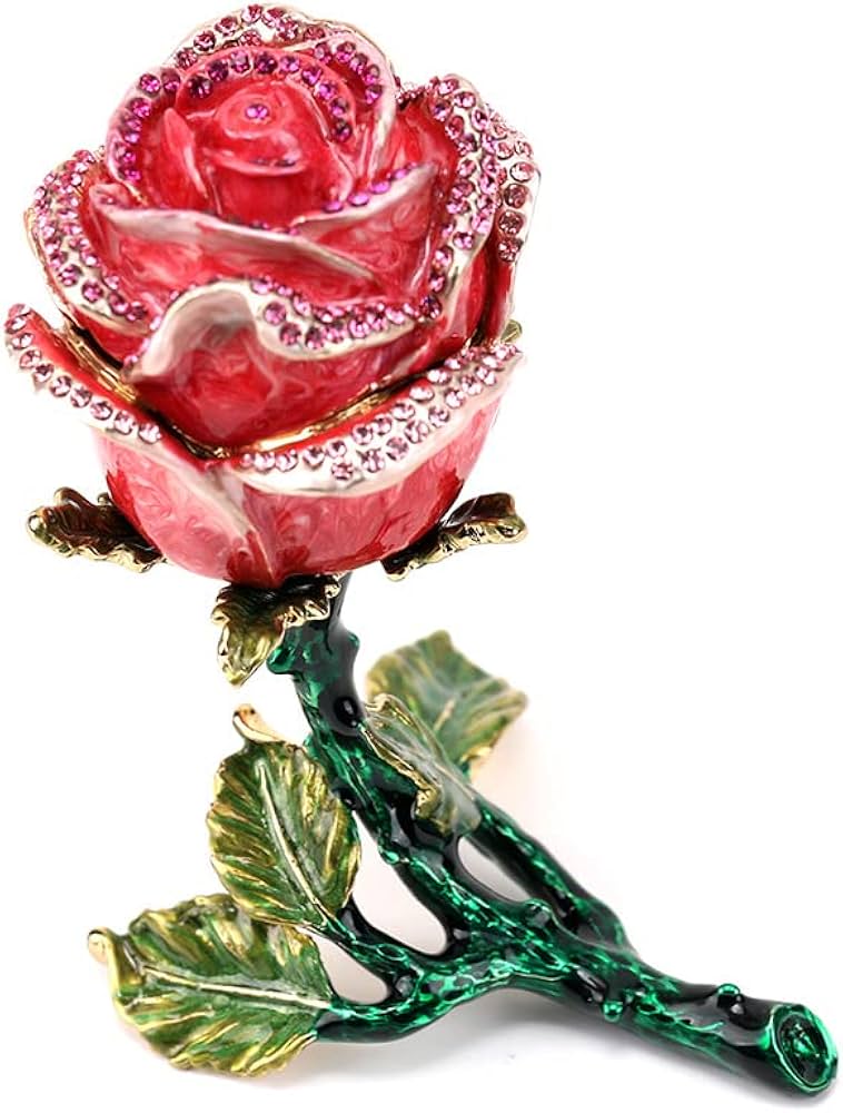 Amazon｜ローズフラワーリングボックス 薔薇 指輪 イヤリング 指輪